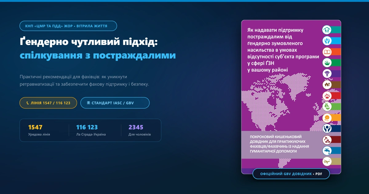Дотримання ґендерно чутливого підходу при спілкуванні з постраждалими